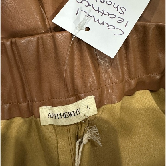 Women’s faux camel leather shorts, NWT! - Picture 3 of 5